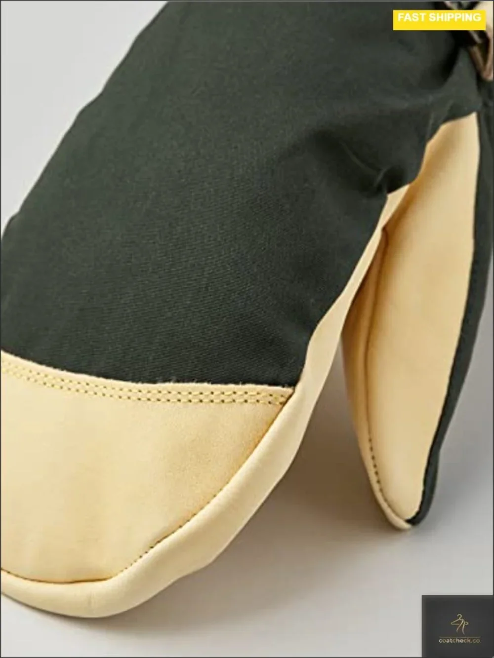 Women's Winter Mittens Waxed Cotton Ecocuir Cowhide Palm Removable Wool Liner